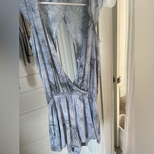 Low back and chest tie die romper